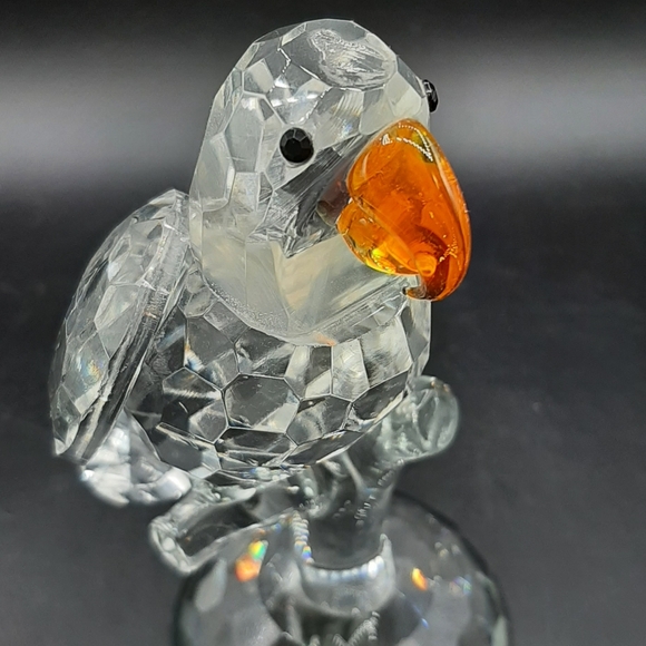 Shannon Clear Crystal Parrot Orange Beak Figurine 7" Tall Designs of Ireland - Picture 7 of 9